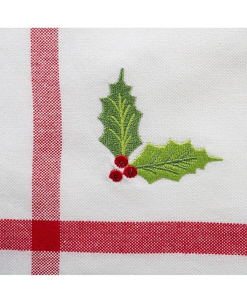 Design Imports Embroidery Corner With Border Tablecloth And Napkin