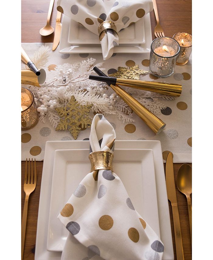 Design Imports Metallic Confetti Table Runner and Napkin, Set of 2 Macy's