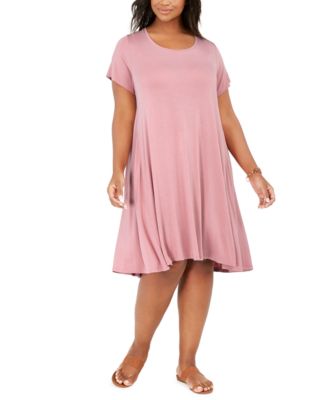 Style & Co Plus Size Short-Sleeve Swing Dress, Created for Macy's - Macy's