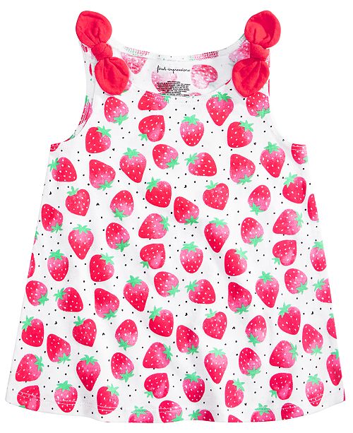 First Impressions Toddler Girls Cotton Strawberry Knot Tank Top