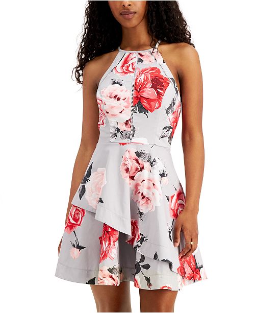 Speechless Juniors Floral Print Fit Flare Dress Reviews