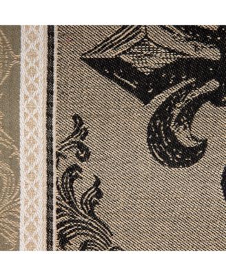 Fleur De Lis Stripe Jacquard Table Runner