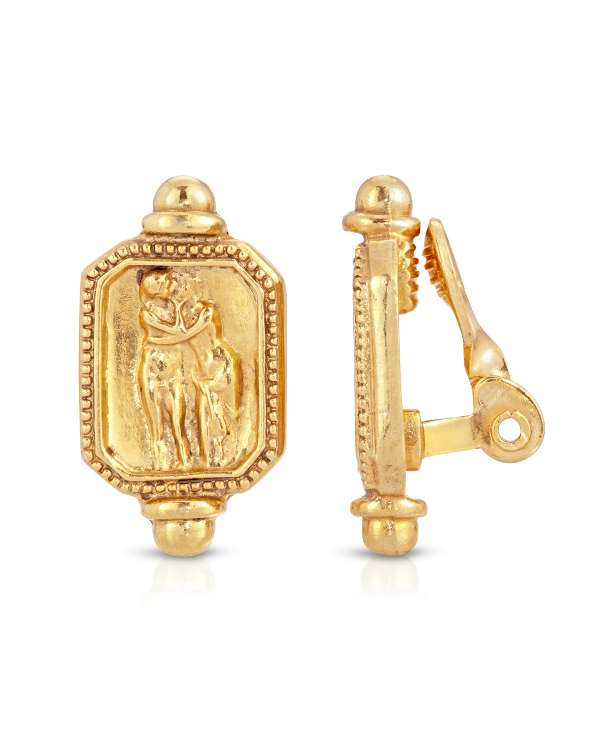 Gold Tone Adoration Clip Earrings - Gold