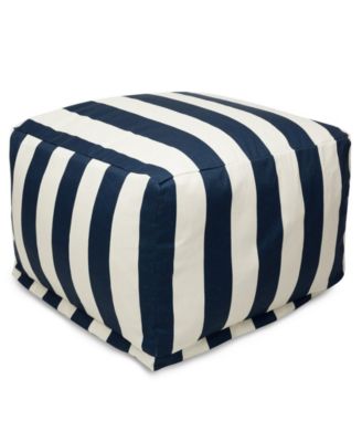 Vertical Stripe Ottoman Square Pouf 27" x 17"