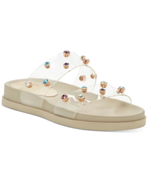 VINCE CAMUTO WOMEN'S PARTHA CLEAR JEWELED SLIDE SANDALS WOMEN'S SHOES