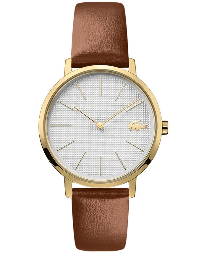 Lacoste Women s Moon Brown Leather Strap Watch 35mm Macy s
