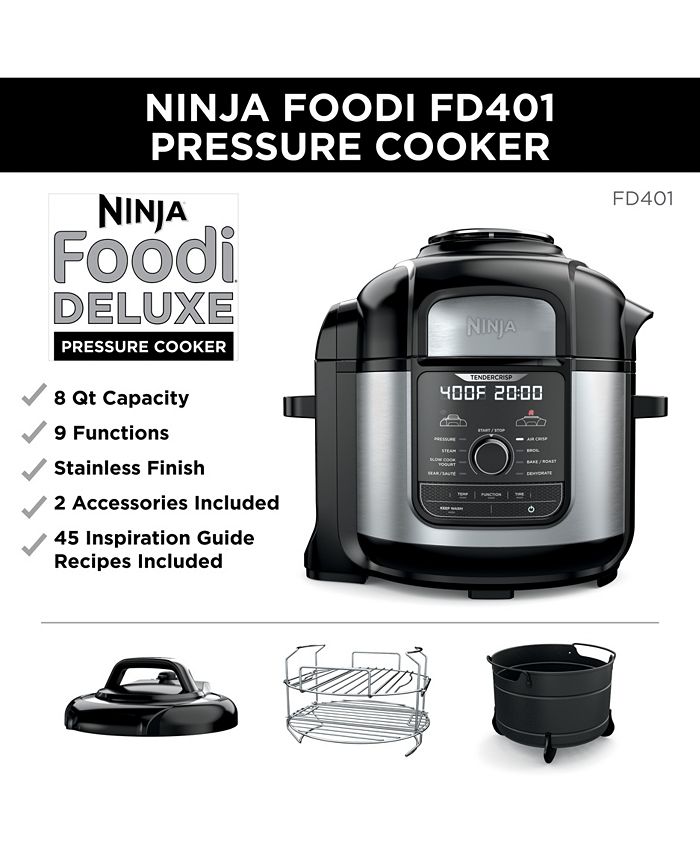 Ninja Foodi™ FD401 8 Qt. 12in1 Deluxe XL Pressure Cooker & Air Fryer in Stainless Steel Macy's