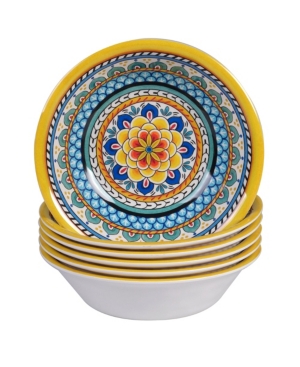 Certified International Portofino Melamine 6-pc. All Purpose Bowls In Multicolored