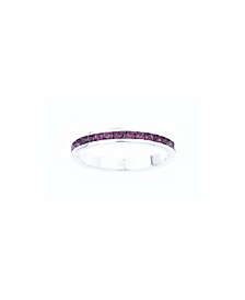 Crystal Birthstone Stackable ring in Sterling Silver