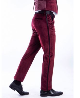 Men's Skinny Modern Fit Velvet Tuxedo Dress Pants
