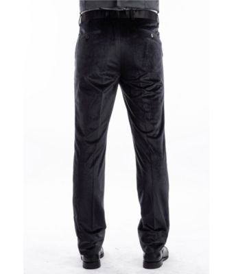 Men's Skinny Modern Fit Velvet Tuxedo Dress Pants