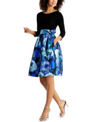 Jessica Howard Petite Floral-Print-Skirt Fit & Flare Dress - Macy's