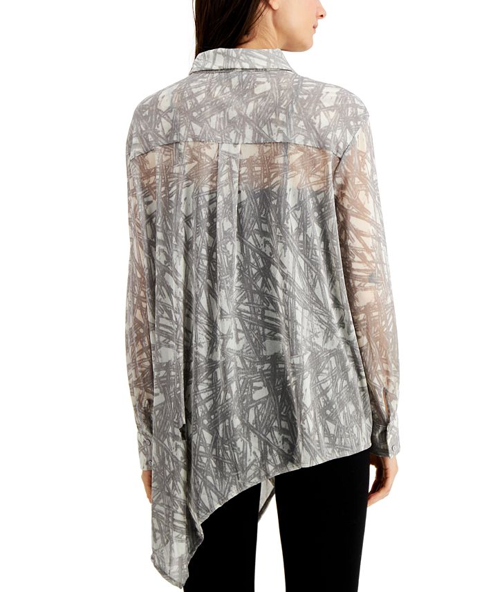 Alfani Printed Asymmetrical Blouse, Created for Macy's & Reviews - Tops ...