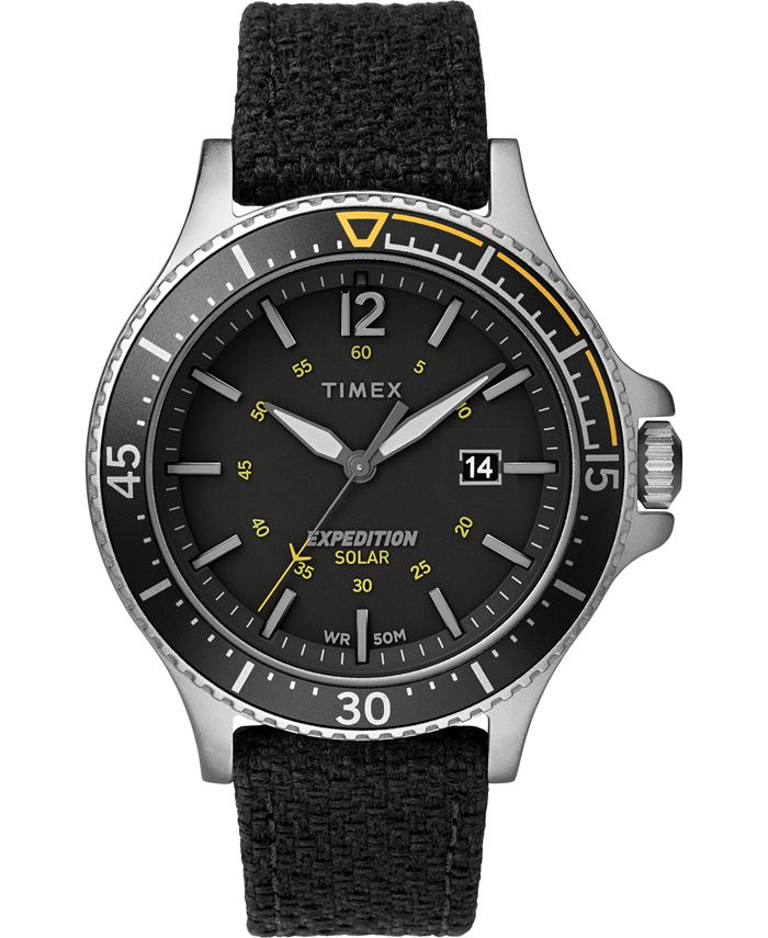 Timex Boutique Men's Expedition Ranger Solar Black Fabric Strap Watch ...