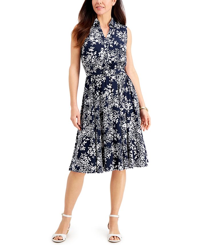 Charter Club Floral-Print Shirtdress, Created for Macy's & Reviews ...