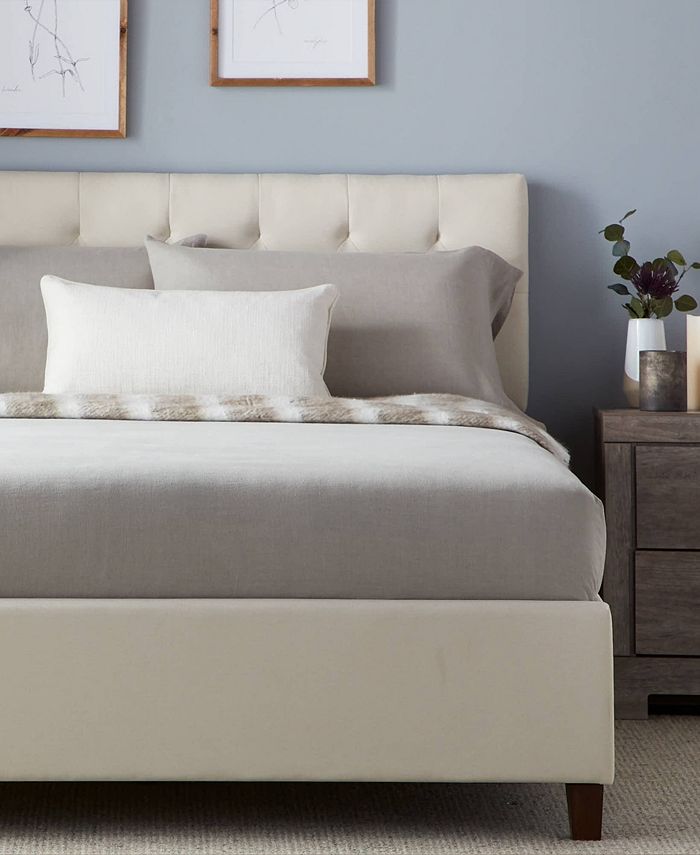 Dream Collection Upholstered Platform Bed with Slats, King Macy's