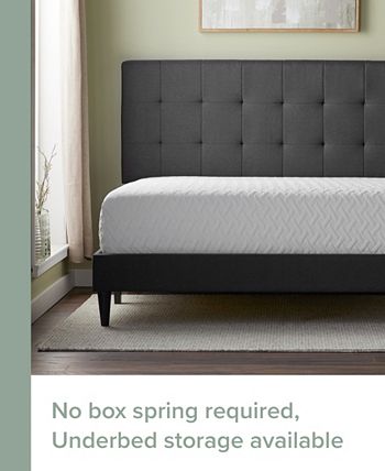 Lucid upholstered platform bed deals frame with square tufted headboard