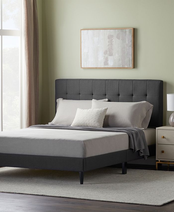 Lucid upholstered bed with shop square tufted headboard