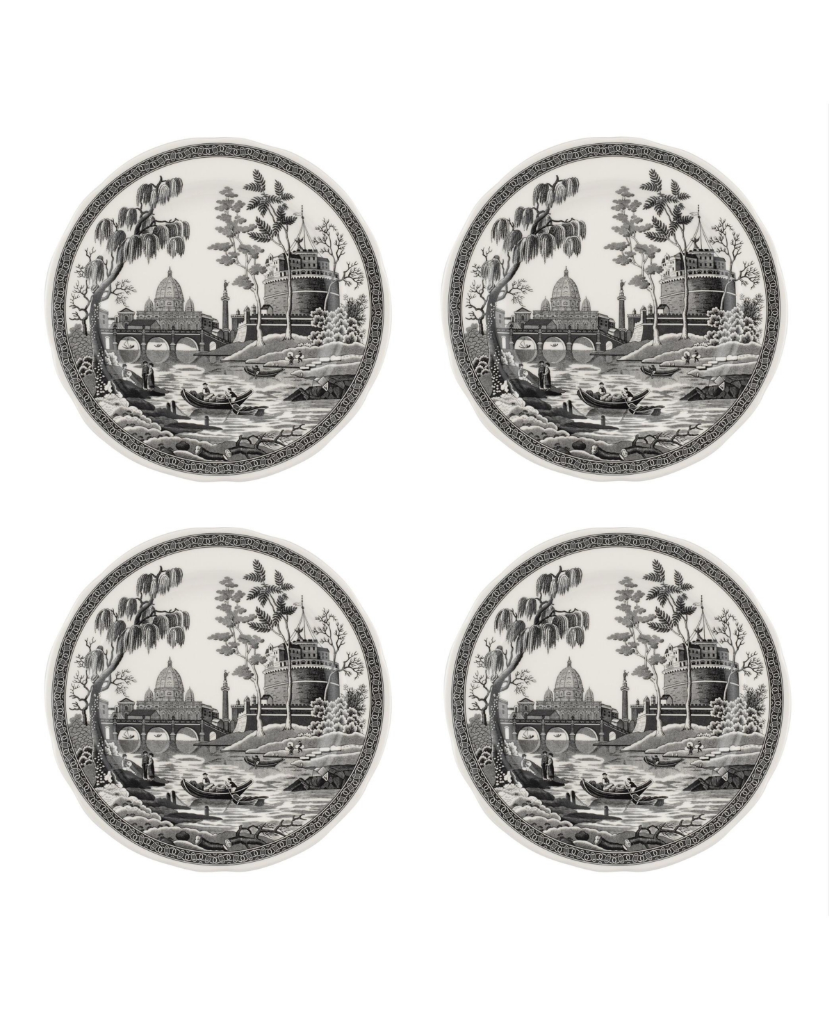 Heritage Dinner Plates, Set of 4 - Black