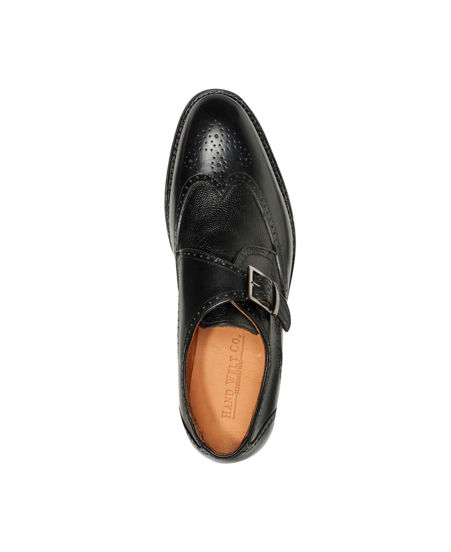 Мужские туфли Anthony Veer Roosevelt III Single Monkstrap Wingtip Goodyear Dress Shoes, цвет: Чёрный — фото 4