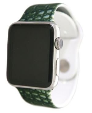 Nimitec Printed Silicone Apple Watch Band In Green