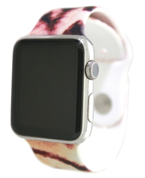 Nimitec Printed Silicone Apple Watch Band In Ivory