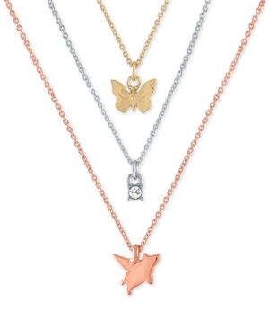 image of Rachel Rachel Roy Tri-Tone 3-Pc. Set Pendant Necklaces, 16