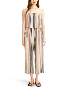image of Be Bop Juniors- Striped Strapless Popover Jumpsuit