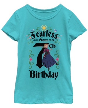 Big Girls Frozen Anna Birthday 7 Short Sleeve T-shirt