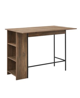 Walker Edison 48" Counter Height Drop Leaf Table with Storage
