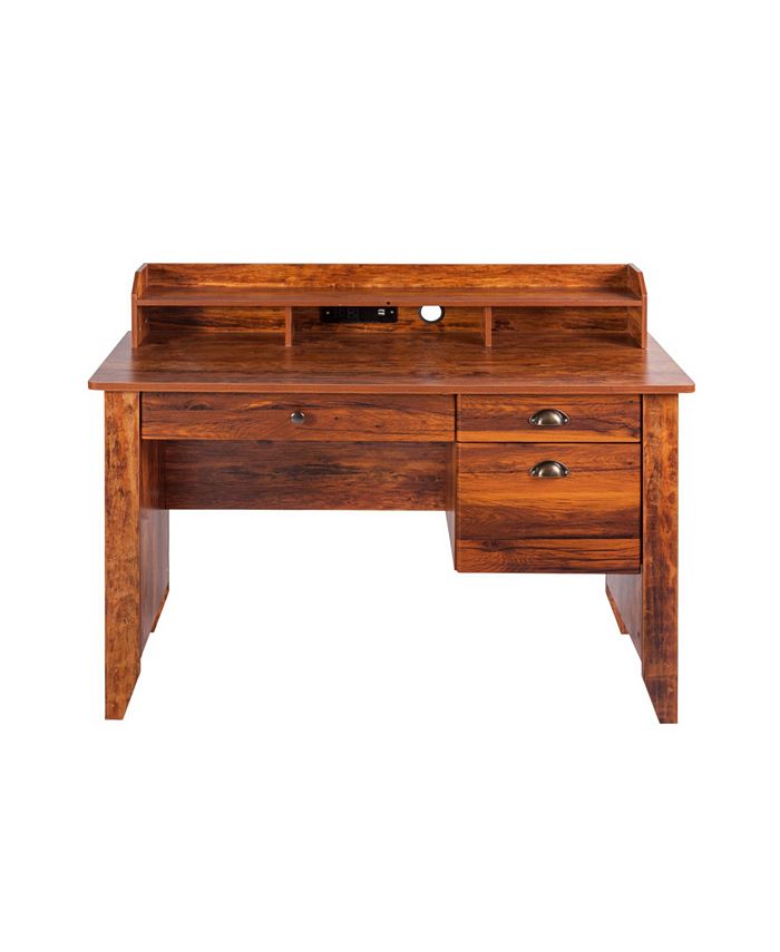 OneSpace Eleanor Executive Desk with Hutch, USB and Charger Hub Macy's