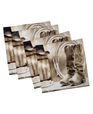 Ambesonne Western Set of 4 Napkins 12