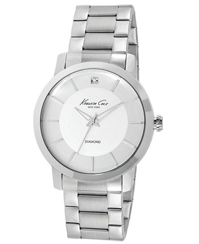 Kenneth Cole New York Watch, Men's Diamond Accent Stainless Steel ...