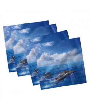 Ambesonne Sea Animals Set of 4 Napkins 12