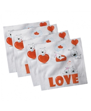 Ambesonne Valentines Day Set of 4 Napkins 12
