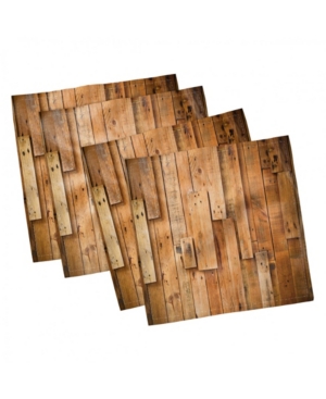 Ambesonne Wooden Set of 4 Napkins 12