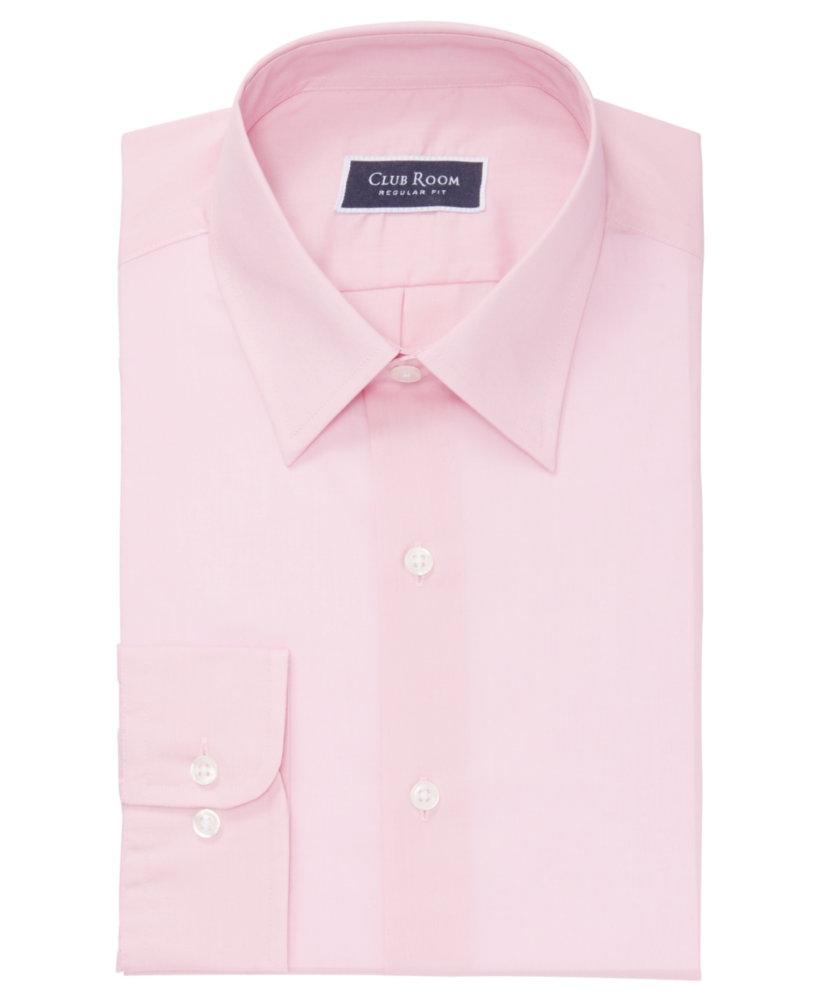 Club Room Men's Regular Fit Solid Dress Shirt, Created For Macy's In Parfait Pink