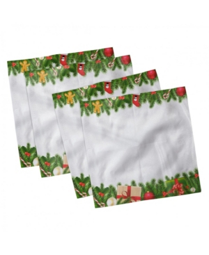 Ambesonne Christmas Set of 4 Napkins 12