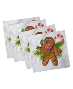 Ambesonne Gingerbread Man Set of 4 Napkins 12