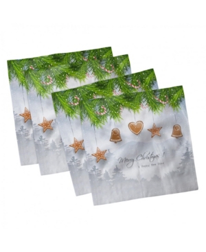 Ambesonne Christmas Set of 4 Napkins 12