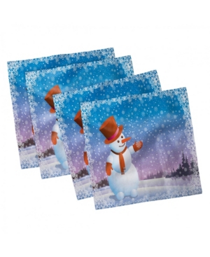 Ambesonne Snowman Set of 4 Napkins 12