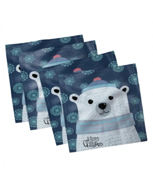 Ambesonne Polar Bear Set of 4 Napkins 12