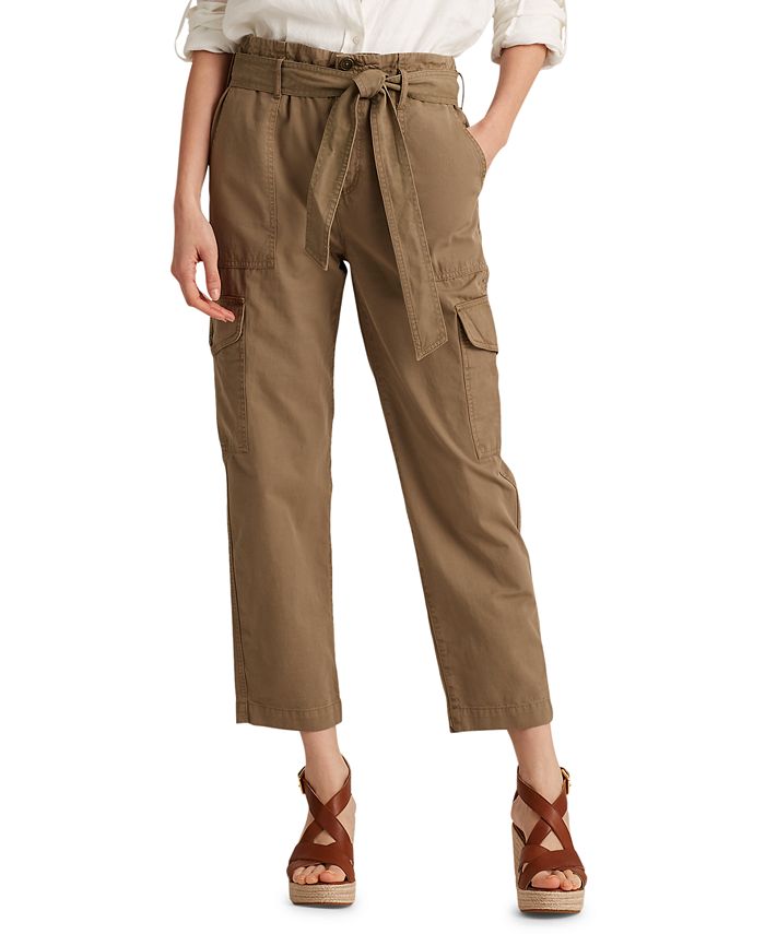 Lauren Ralph Lauren Petite Cotton Twill Cargo Pants - Macy's