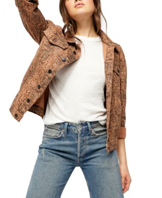 Free People Snake Trucker Jacket - Macy's