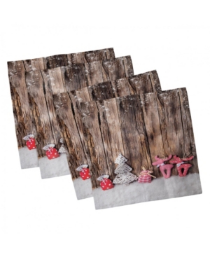 Ambesonne Winter Set of 4 Napkins 18