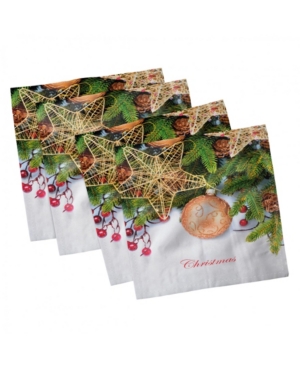 Ambesonne Christmas Set of 4 Napkins 18