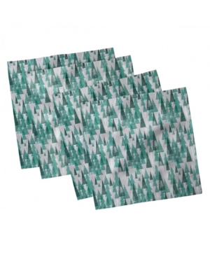 Ambesonne Geometric Forest Set of 4 Napkins 18