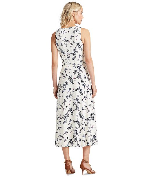 Lauren Ralph Lauren Print Tie-Waist Jersey Dress & Reviews - Dresses ...