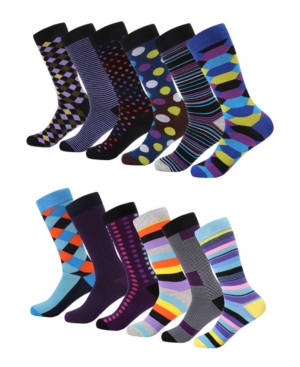 Mio Marino Men's Retro Collection Dress Socks Pack of 6