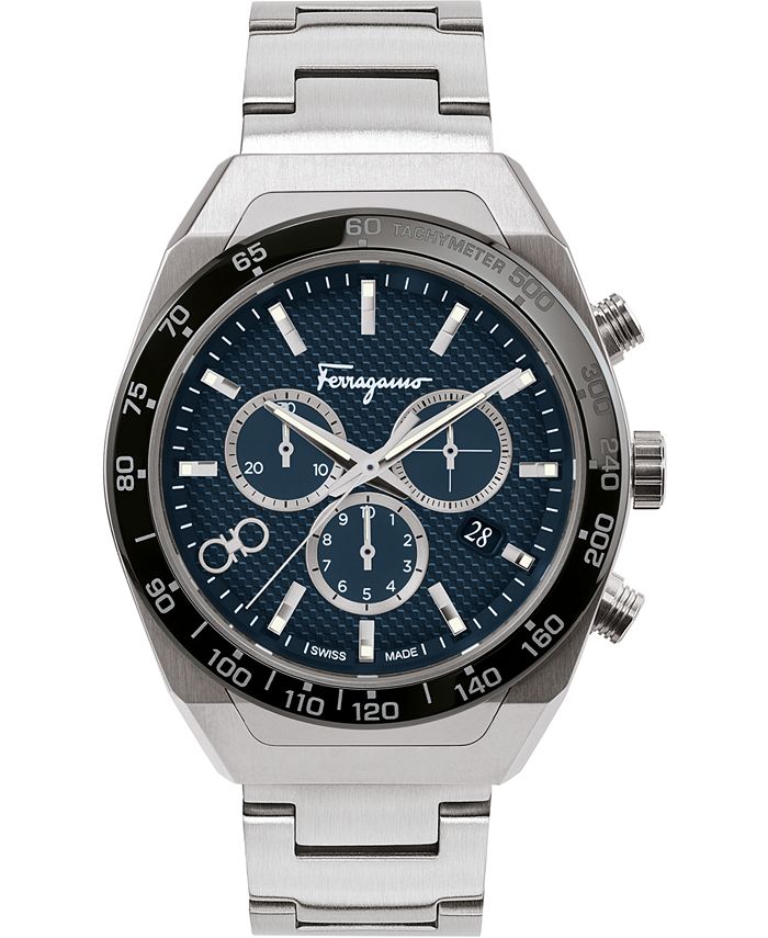 Salvatore Ferragamo - Men's Swiss SLX Chronograph Stainless Steel Bracelet Watch 43mm